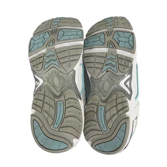 VIONIC Walking Classic Leather Orthopedic Sneakers White Aqua Blue Size 8.5 M - Picture 8 of 11